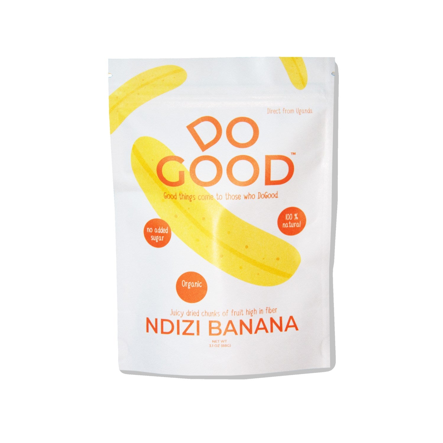 DoGood Organic Dried Ndizi Banana Fruit Snack – 100% natural, no added sugar, high-fiber healthy snack (3.1 oz bag)