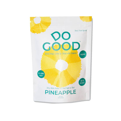 DoGood Organic Dried Pineapple Fruit Snack – 100% natural, no added sugar, high-fiber healthy tropical snack (3.1 oz bag)