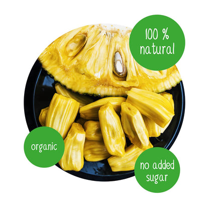 DoGood organic jackfruit pods with fresh jackfruit slice, 100% natural and no added sugar healthy fruit snack